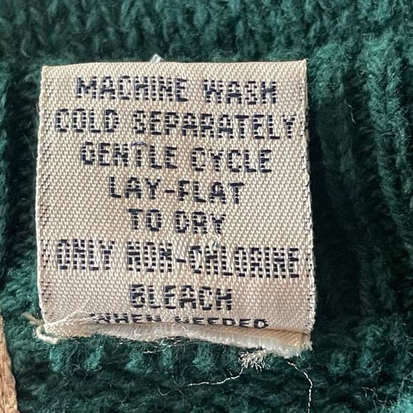 VTG Cotton Traders Green Sweater American Flag Graphic Mens Size L Americana - Picture 8 of 8